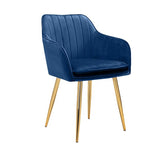 Kole Gold Velvet Armchair (Blue)