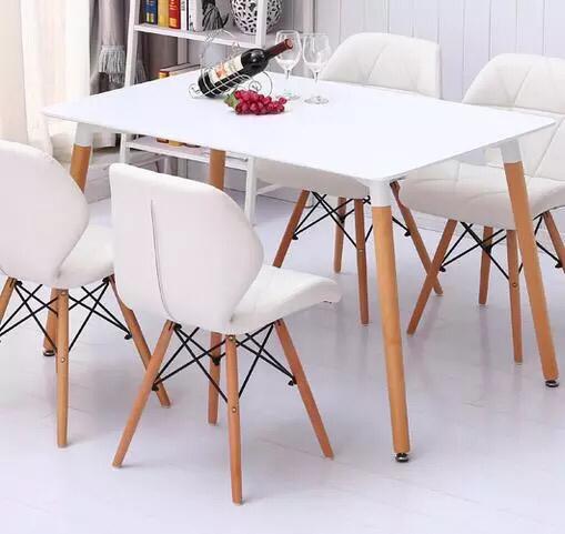 Butterfly PU Leather Chair Dining Set ( White Chairs & White Table Top)