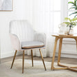 Kole Gold Velvet Armchair (Off-White)