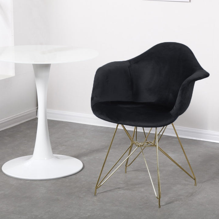 Ester Gold Velvet Chair (Black)