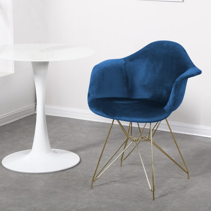 Ester Gold Velvet Chair (Blue)